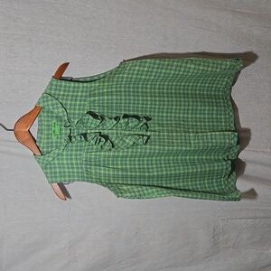 Lili's Closet for Anthropologie plaid ruffle front blouse